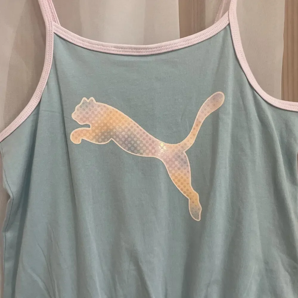 Puma Jersey Sleeveless Romper Size L (10/12) Turquoise‎ $30 Orig